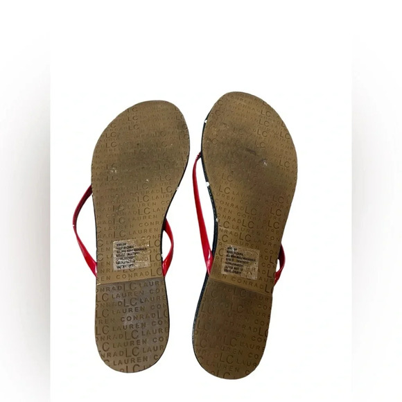 LC Lauren Conrad Red, White and Blue Flip Flops Size 8 - Picture 3 of 3